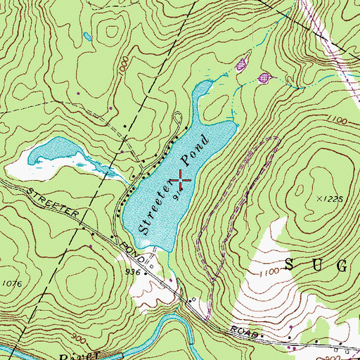 Topographic Map of Streeter Pond, NH
