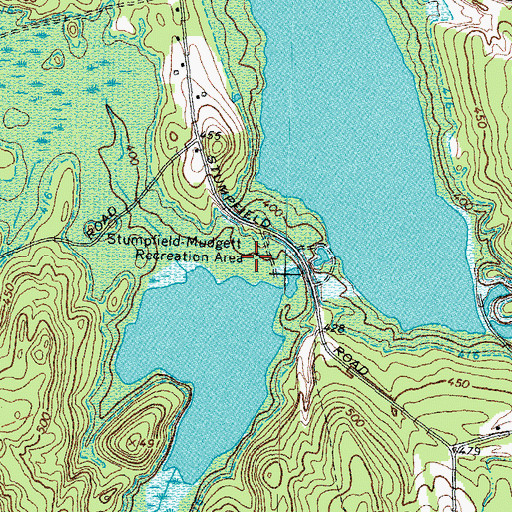 Topographic Map of Stumpfield-Mudgett Recreation Area, NH
