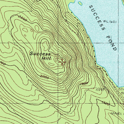 Topographic Map of Success Hill, NH