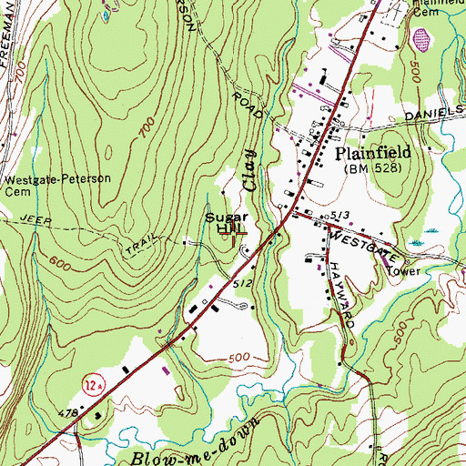 Topographic Map of Sugar Hill, NH