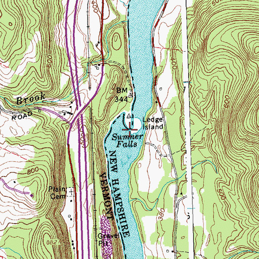 Topographic Map of Sumner Falls, NH