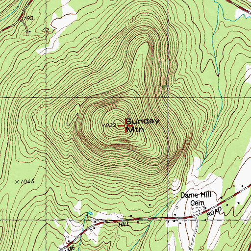 Topographic Map of Sunday Mountain, NH