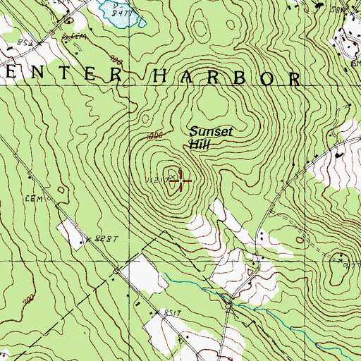 Topographic Map of Sunset Hill, NH