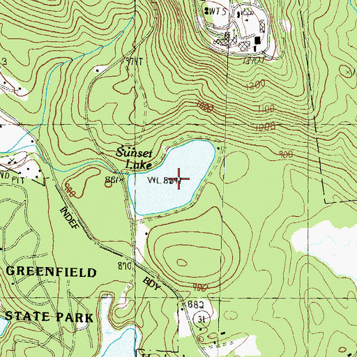 Topographic Map of Sunset Lake, NH