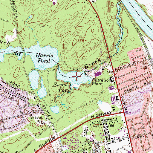 Topographic Map of Supply Pond, NH
