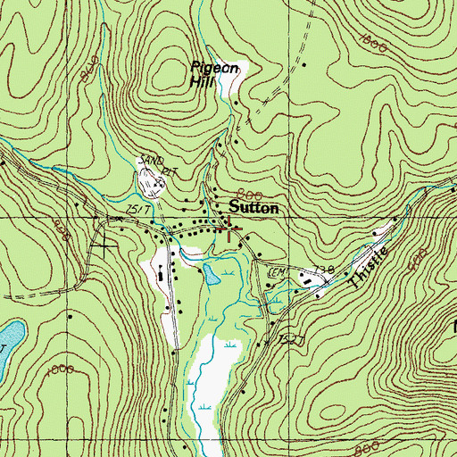 Topographic Map of Sutton, NH