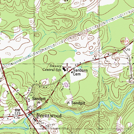Topographic Map of Swasey Central School, NH