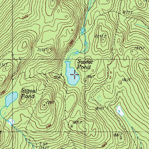 Topographic Map of Sweat Pond, NH