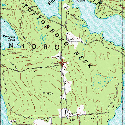Topographic Map of Swetts Cemetery, NH