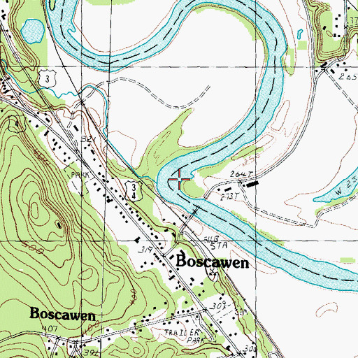 Topographic Map of Tannery Brook, NH