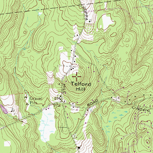 Topographic Map of Telford Hill, NH