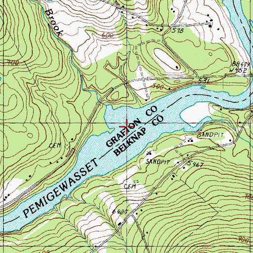 Topographic Map of Tenmile Brook, NH
