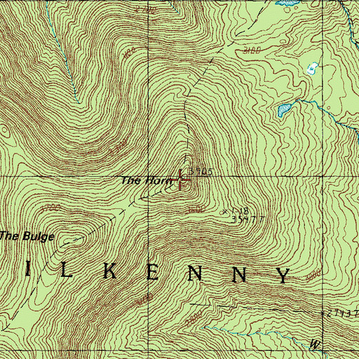 Topographic Map of The Horn, NH