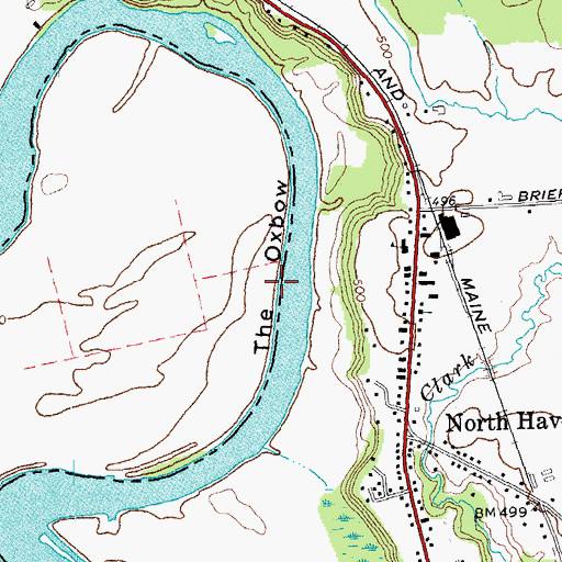 Topographic Map of The Oxbow, VT