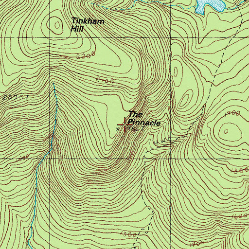 Topographic Map of The Pinnacle, NH