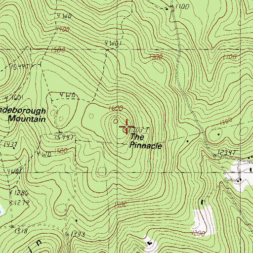 Topographic Map of The Pinnacle, NH
