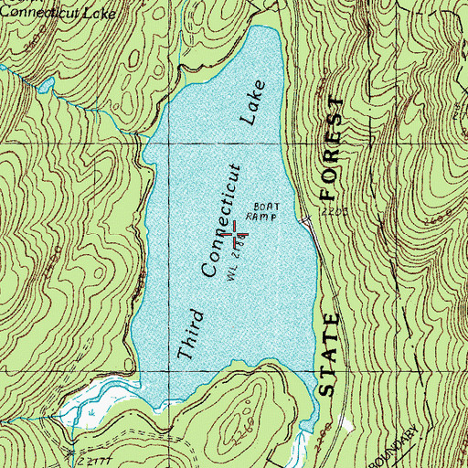 Topographic Map of Third Connecticut Lake, NH