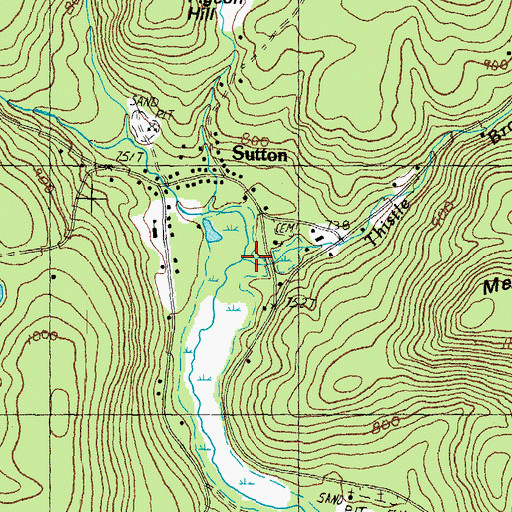 Topographic Map of Thistle Brook, NH