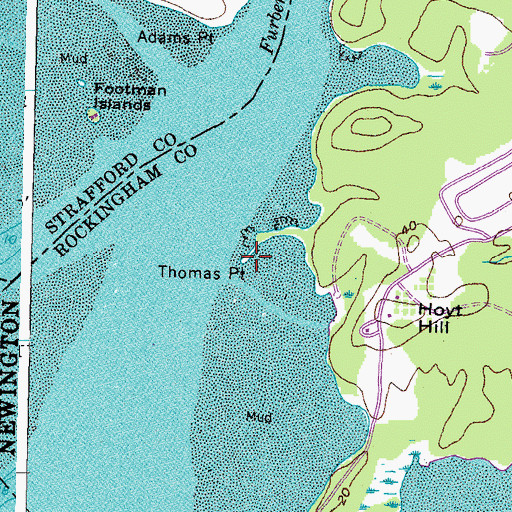Topographic Map of Thomas Point, NH