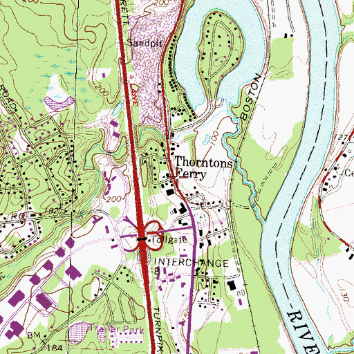 Topographic Map of Thorntons Ferry, NH