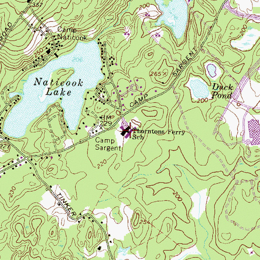 Topographic Map of Thorntons Ferry Elementary School, NH
