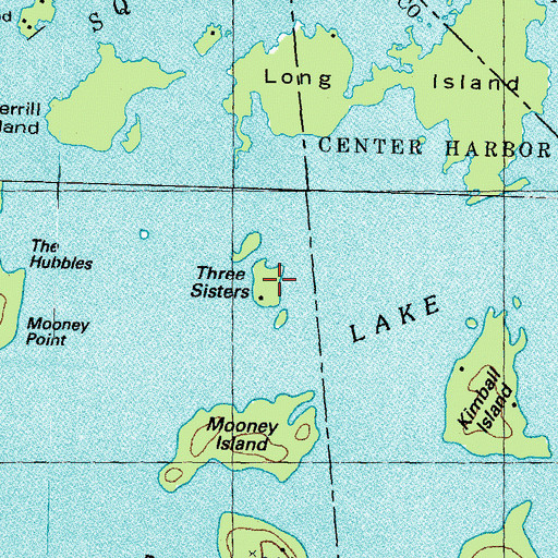 Topographic Map of Three Sisters Island, NH
