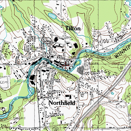 Topographic Map of Tilton, NH