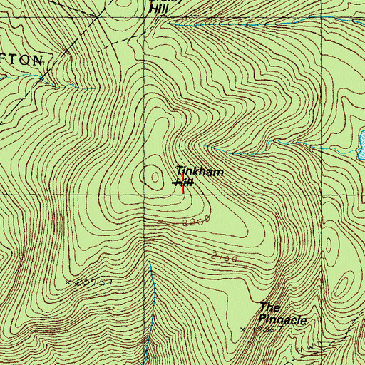 Topographic Map of Tinkham Hill, NH