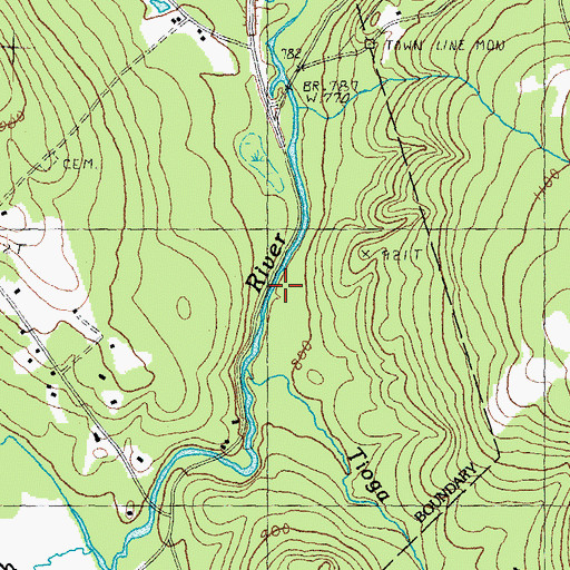 Topographic Map of Tioga Brook, NH
