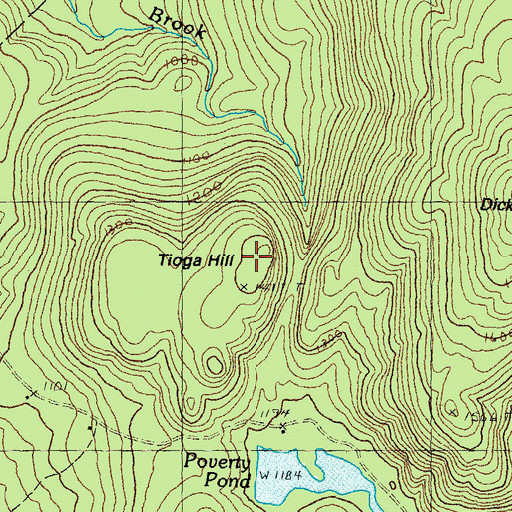 Topographic Map of Tioga Hill, NH