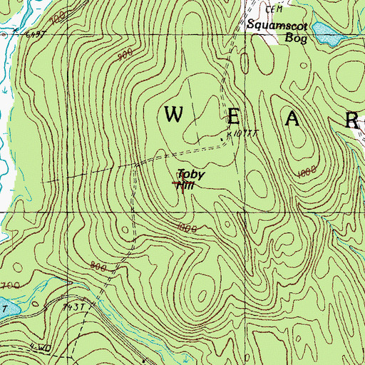 Topographic Map of Toby Hill, NH