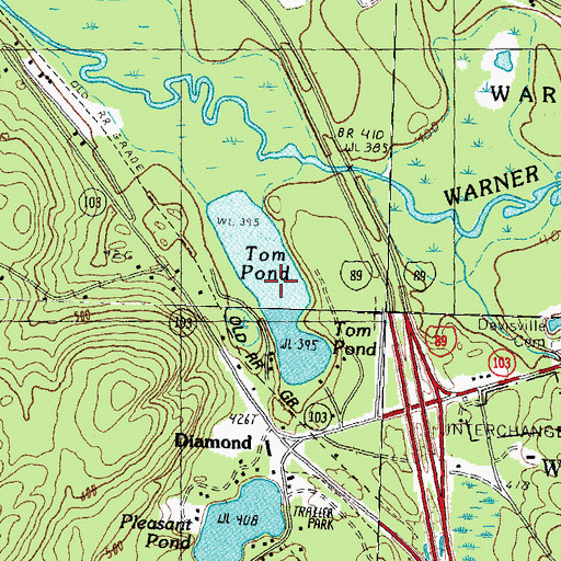 Topographic Map of Tom Pond, NH
