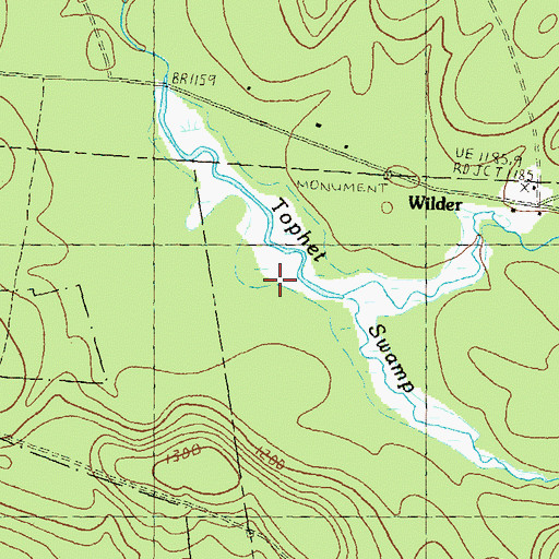 Topographic Map of Tophet Swamp, NH
