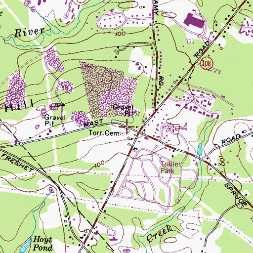 Topographic Map of Torr Cemetery, NH