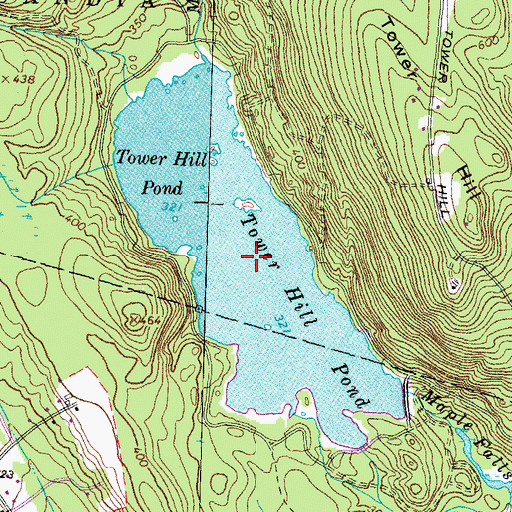 Topographic Map of Tower Hill Pond, NH