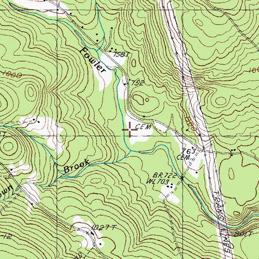 Topographic Map of Town Brook, NH