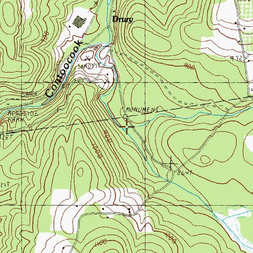 Topographic Map of Town Line Brook, NH