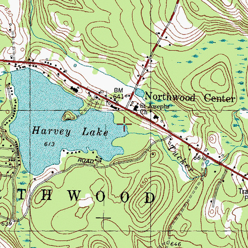 Topographic Map of Tucker Brook, NH