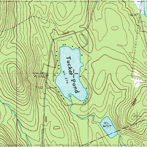Topographic Map of Tucker Pond, NH