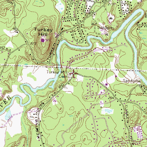 Topographic Map of Turkey Hill Cemetery, NH