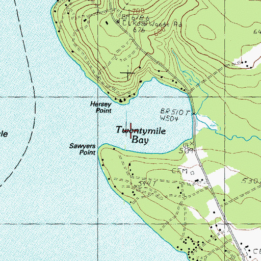 Topographic Map of Twentymile Bay, NH