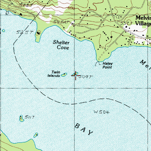 Topographic Map of Twin Islands, NH