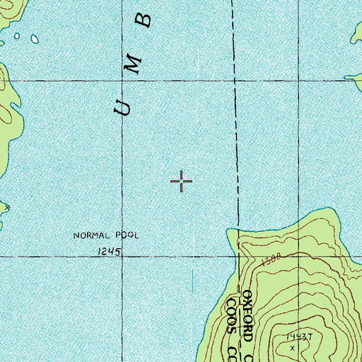 Topographic Map of Umbagog Lake, NH