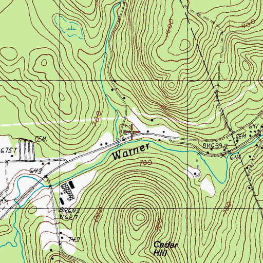 Topographic Map of Union Cemetery, NH