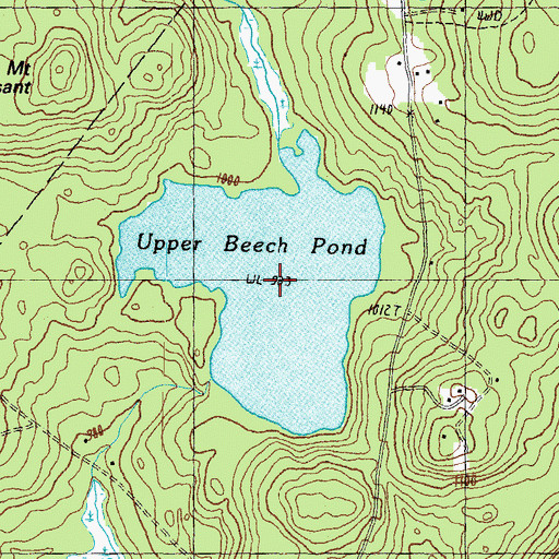 Topographic Map of Upper Beech Pond, NH