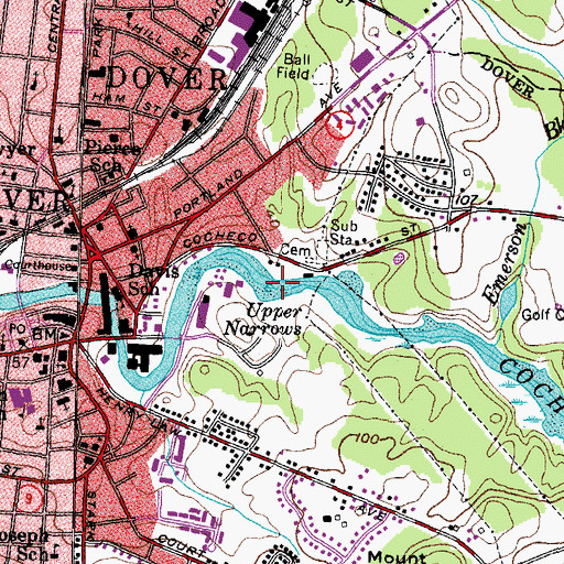 Topographic Map of Upper Narrows, NH