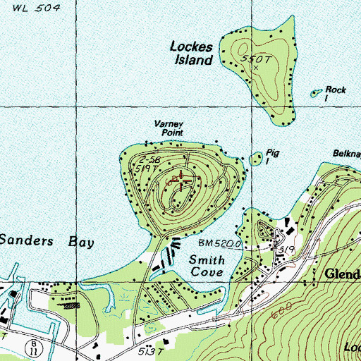 Topographic Map of Varney Point, NH