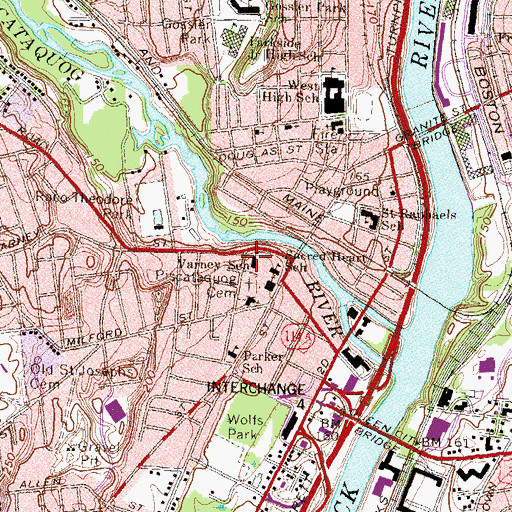 Topographic Map of Varney School (historical), NH