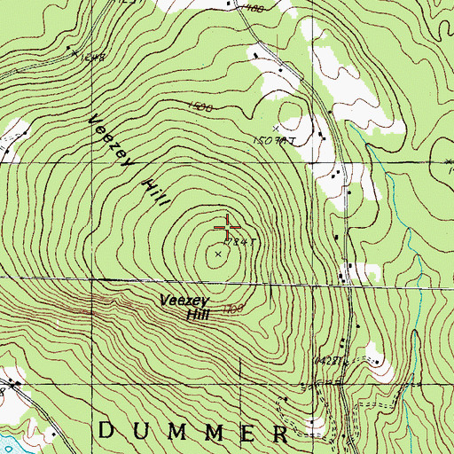 Topographic Map of Veezey Hill, NH