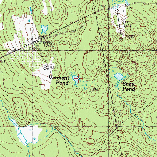 Topographic Map of Vermetti Pond, NH